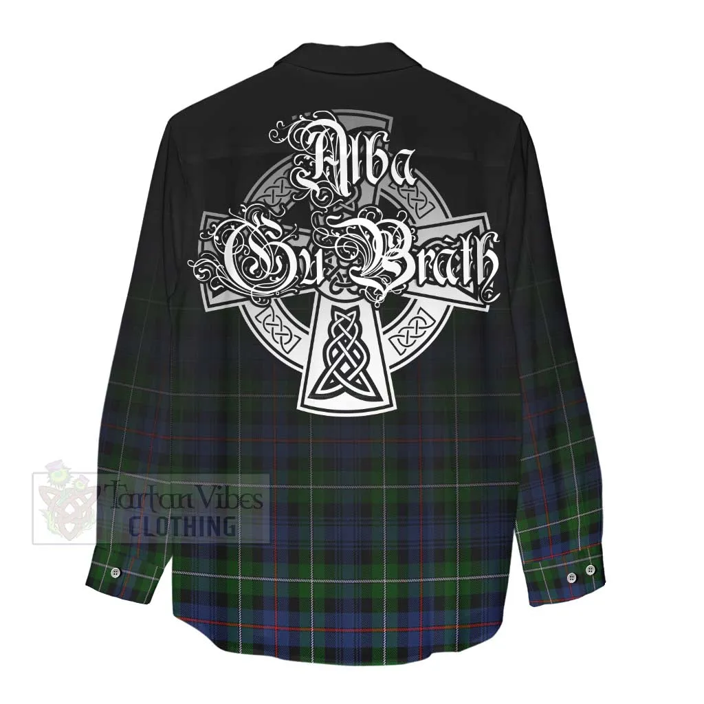 Baillie (Bailey) Tartan Women's Casual Shirt Featuring Alba Gu Brath Family Crest Celtic Inspired