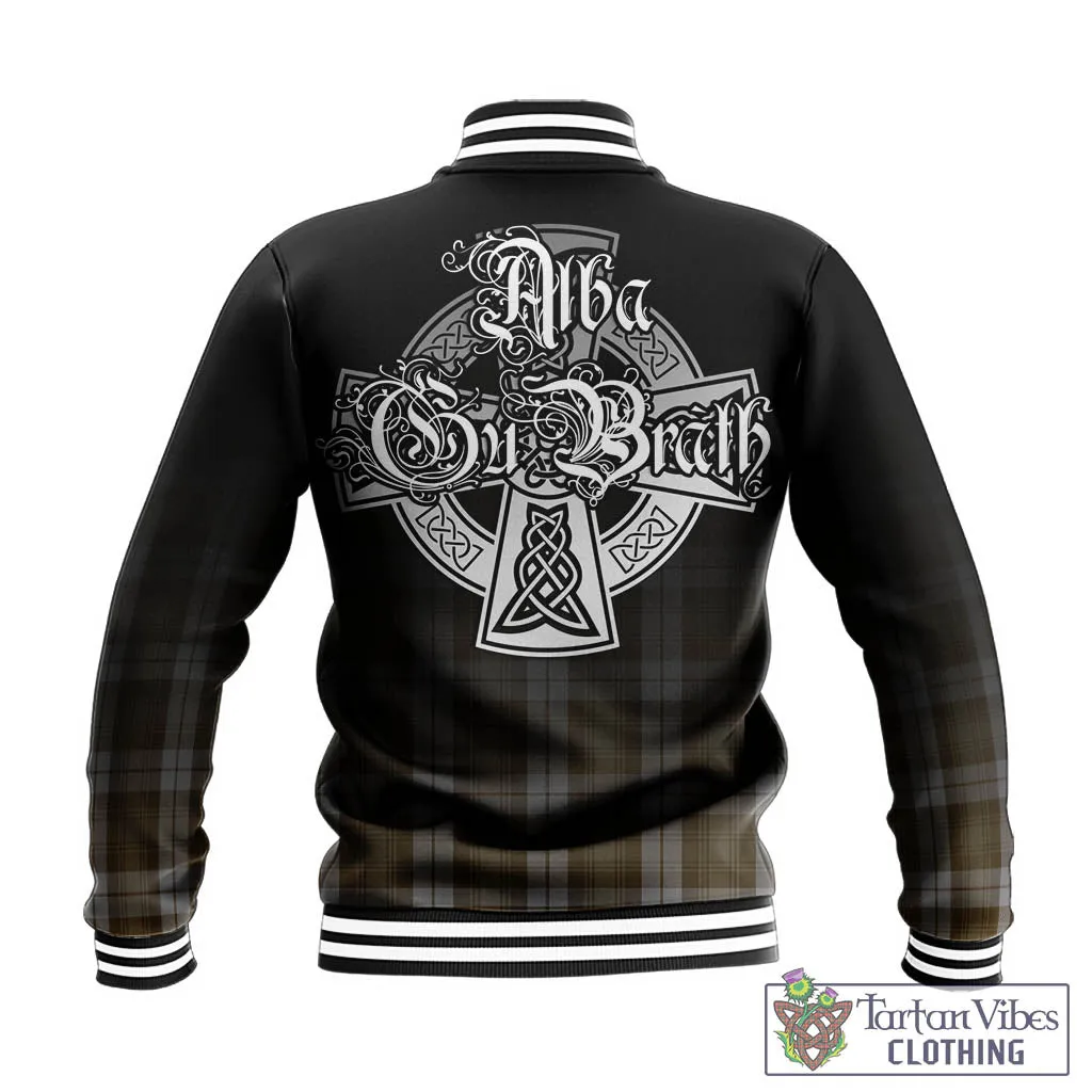 Baillie Dress Tartan Baseball Jacket Featuring Alba Gu Brath Family Crest Celtic Inspired