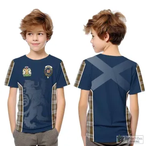 Baillie Dress Tartan Kid T-Shirt with Family Crest and Lion Rampant Vibes Sport Style