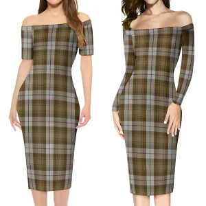 Baillie Dress Tartan Off Shoulder Lady Dress