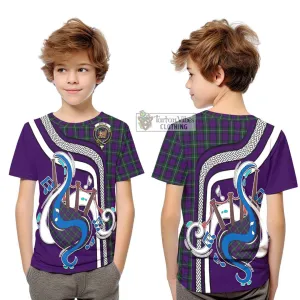 Baillie Highland Society Tartan Kid T-Shirt with Epic Bagpipe Style