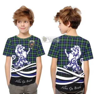 Baillie of Polkemmet Tartan Kid T-Shirt with Alba Gu Brath Regal Lion Emblem