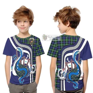 Baillie of Polkemmet Tartan Kid T-Shirt with Epic Bagpipe Style