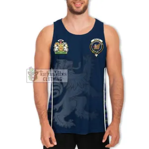 Baillie of Polkemmet Tartan Men's Tank Top with Family Crest and Lion Rampant Vibes Sport Style