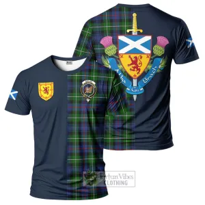 Baillie Tartan T-Shirt Alba with Scottish Lion Royal Arm Half Style