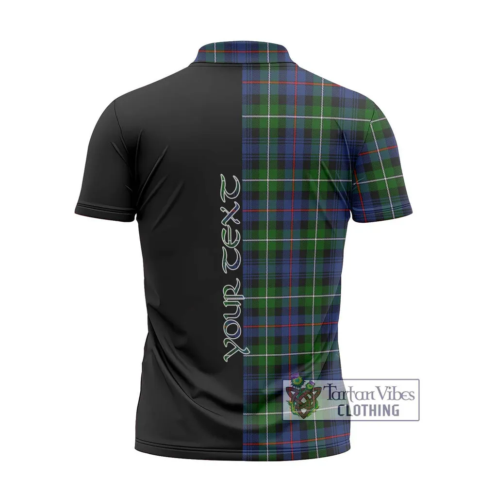 Baillie Tartan Zipper Polo Shirt with Family Crest and Half Of Me Style