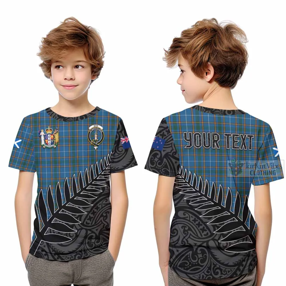 Bain Crest Tartan Kid T-Shirt with New Zealand Silver Fern Half Style