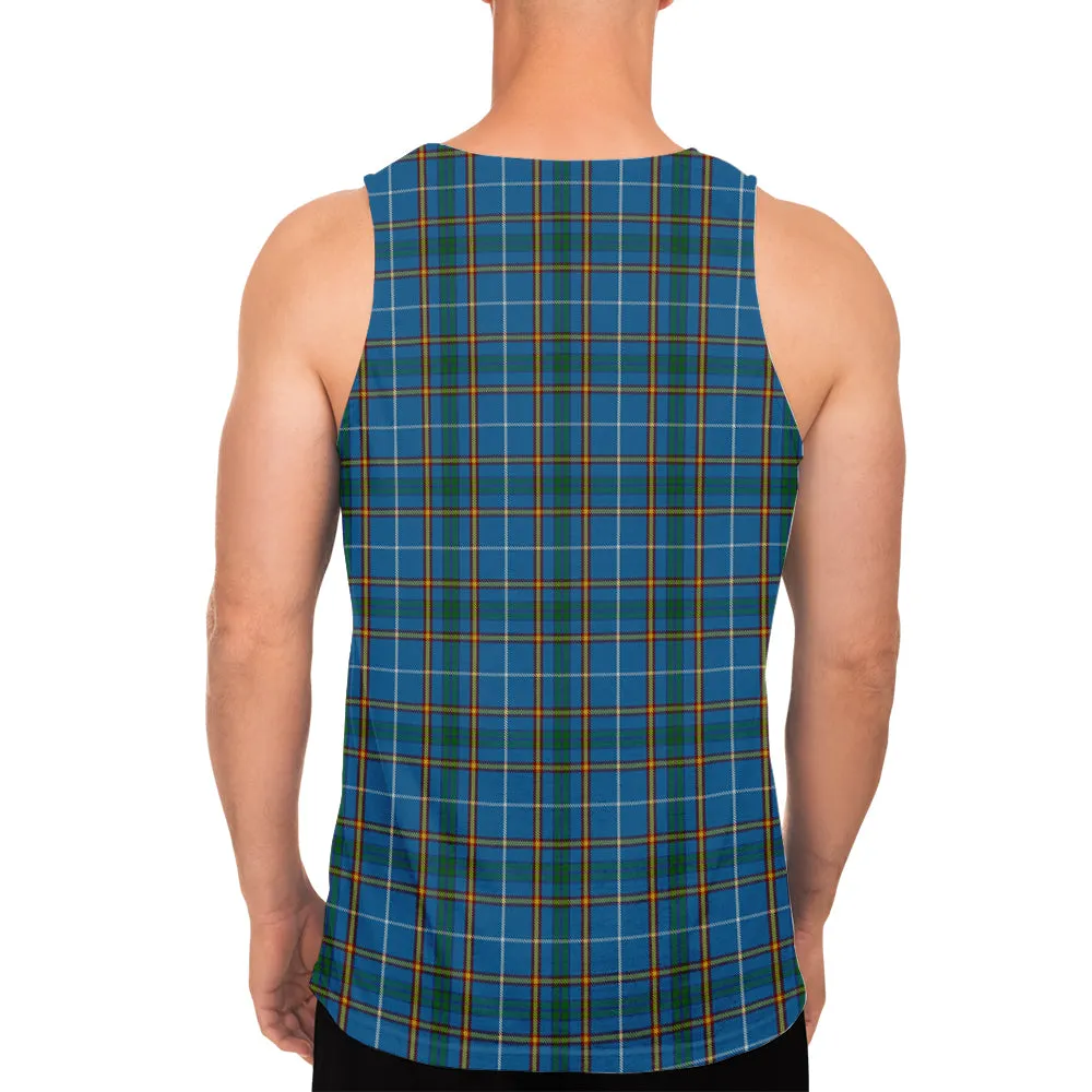 Bain Tartan Mens Tank Top with Family Crest