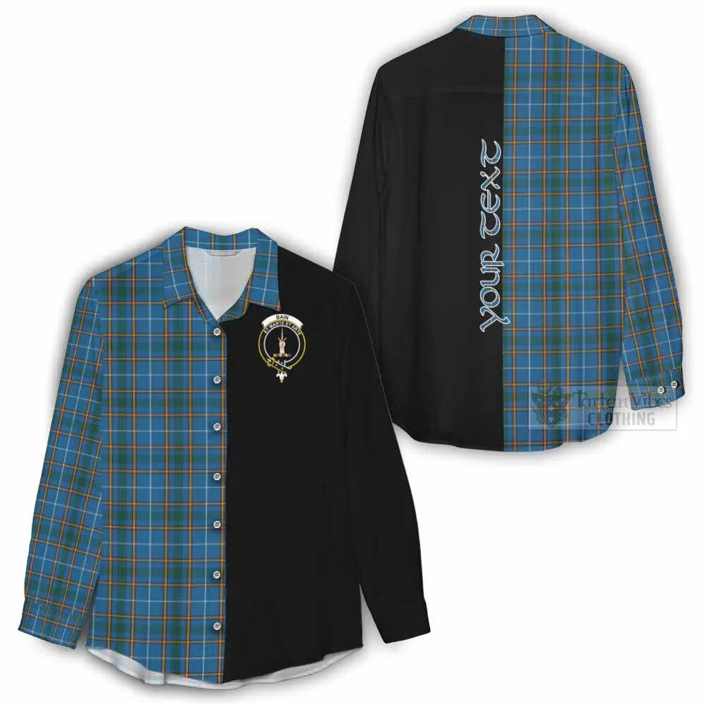 Bain Tartan Women's Casual Shirt with Family Crest and Half Of Me Style