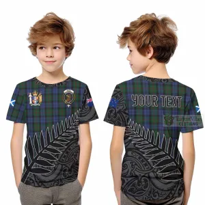 Baird Crest Tartan Kid T-Shirt with New Zealand Silver Fern Half Style