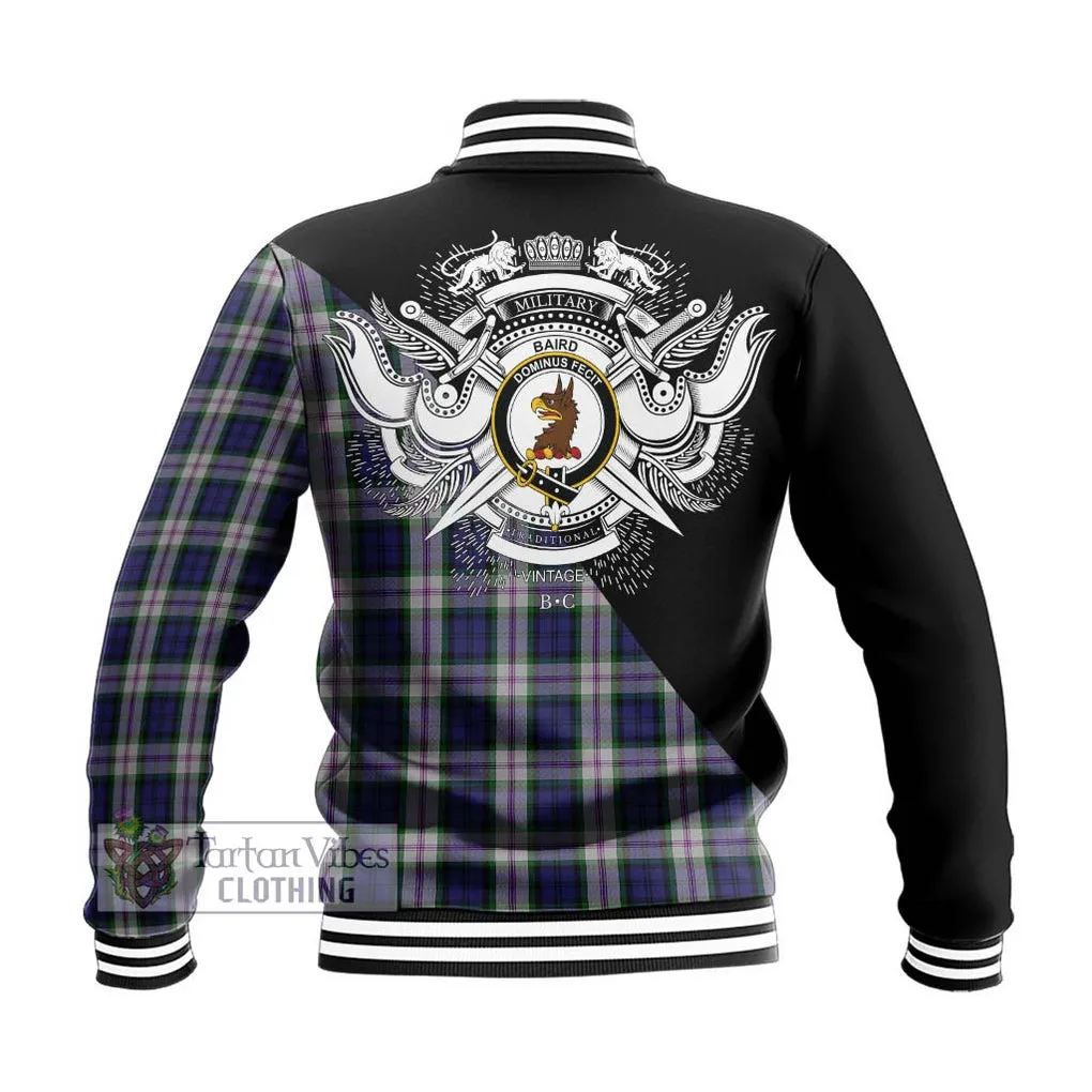 Baird Dress Tartan Baseball Jacket with Family Crest and Military Logo Style