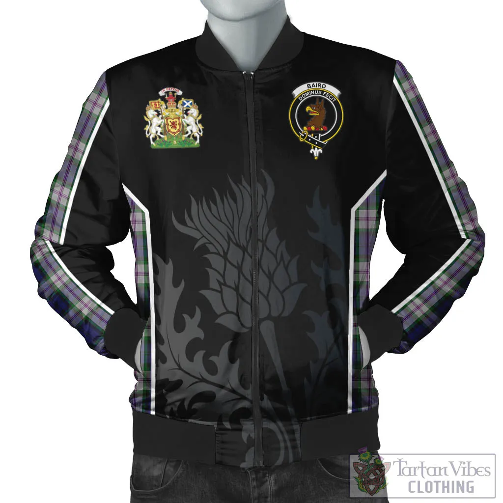 Baird Dress Tartan Bomber Jacket with Family Crest and Scottish Thistle Vibes Sport Style