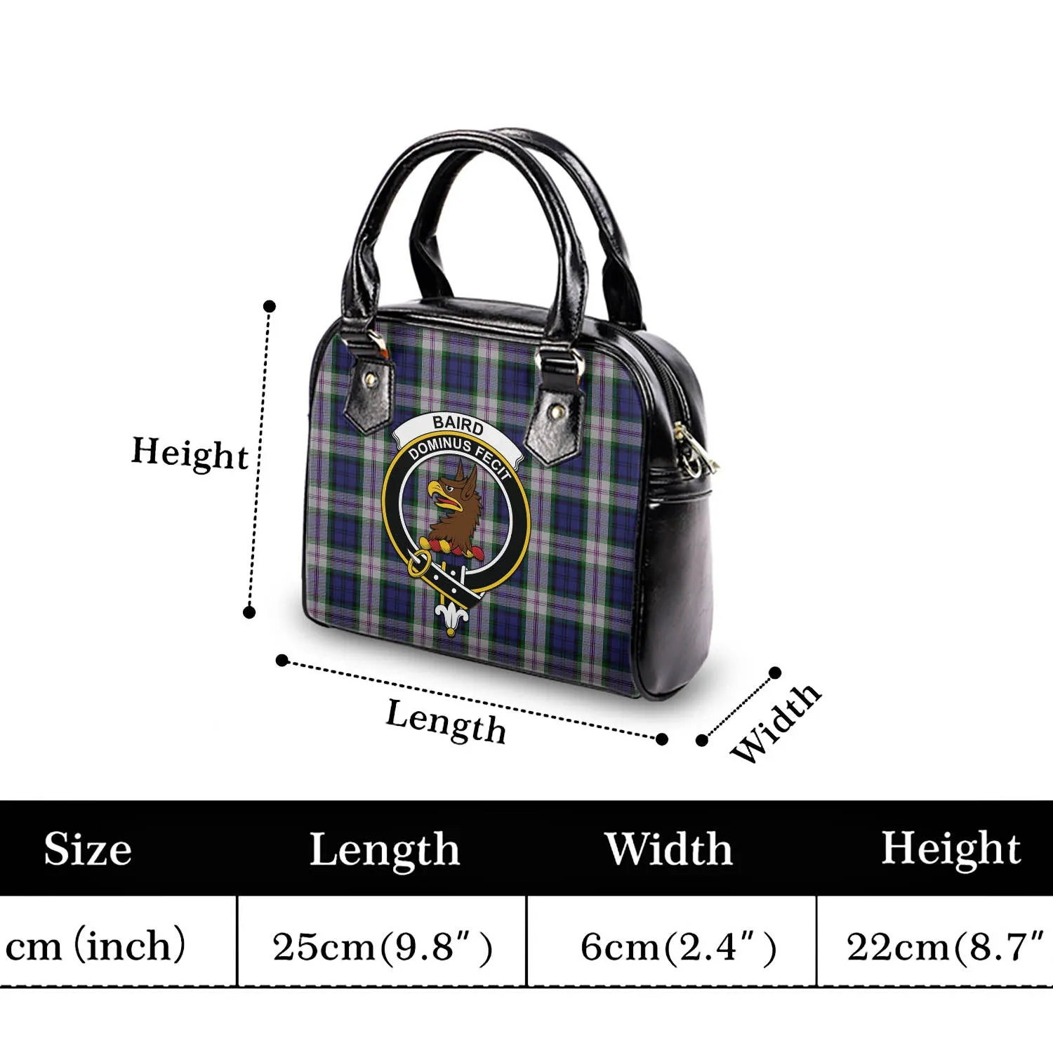 Baird Dress Tartan Shoulder Handbags with Family Crest