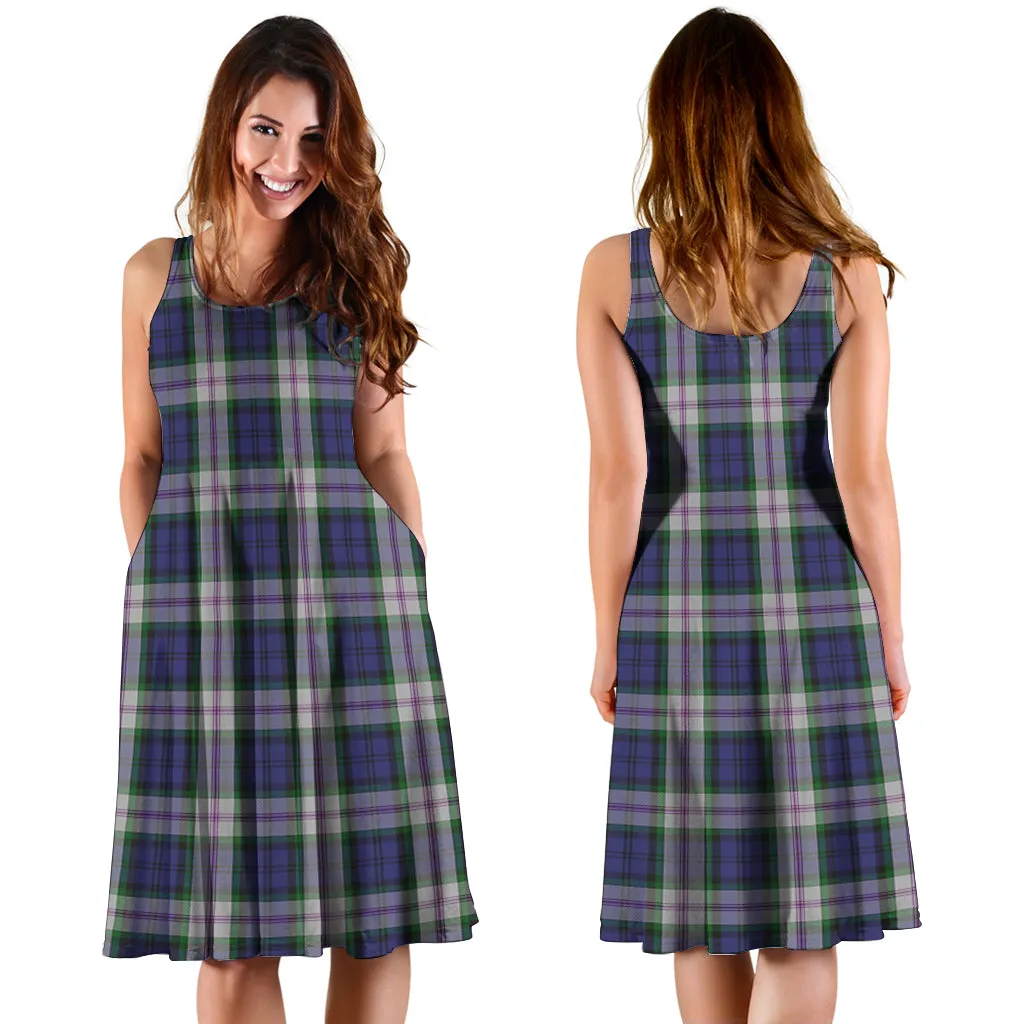 Baird Dress Tartan Sleeveless Midi Womens Dress