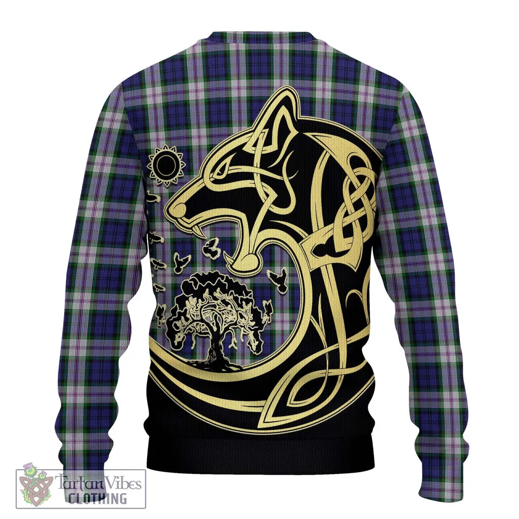 Baird Dress Tartan Ugly Sweater with Family Crest Celtic Wolf Style