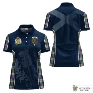 Baird Dress Tartan Women's Polo Shirt with Family Crest and Scottish Thistle Vibes Sport Style