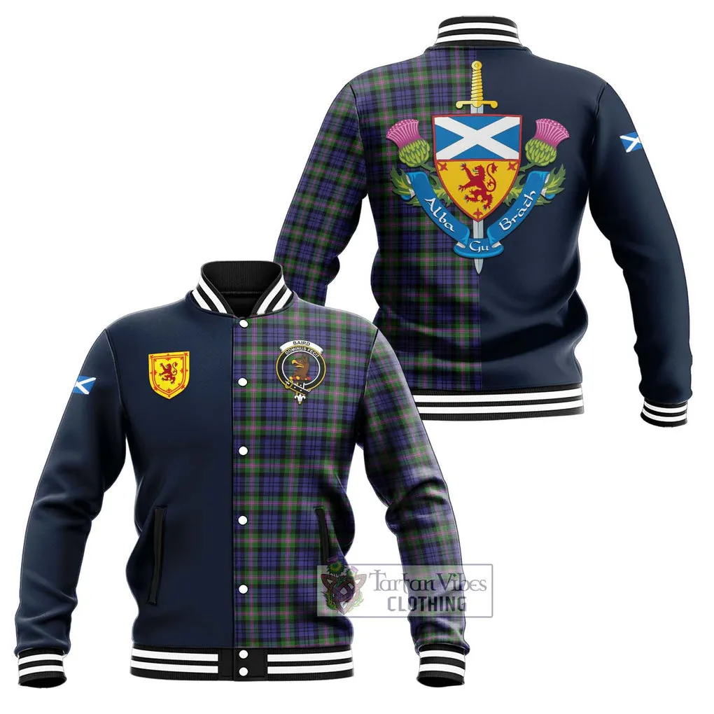 Baird Modern Tartan Baseball Jacket Alba with Scottish Lion Royal Arm Half Style