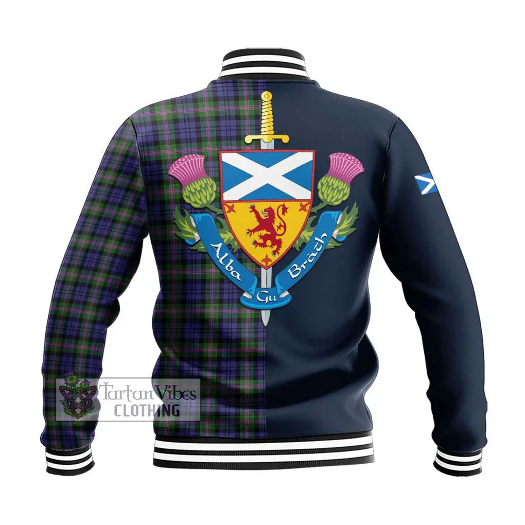 Baird Modern Tartan Baseball Jacket Alba with Scottish Lion Royal Arm Half Style