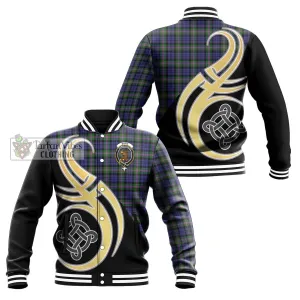 Baird Modern Tartan Baseball Jacket with Family Crest and Celtic Symbol Style