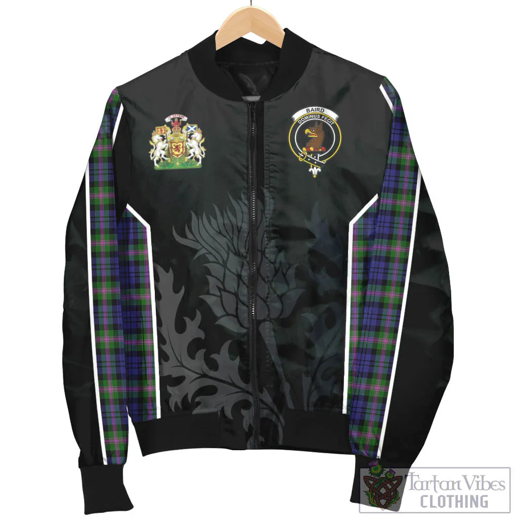 Baird Modern Tartan Bomber Jacket with Family Crest and Scottish Thistle Vibes Sport Style