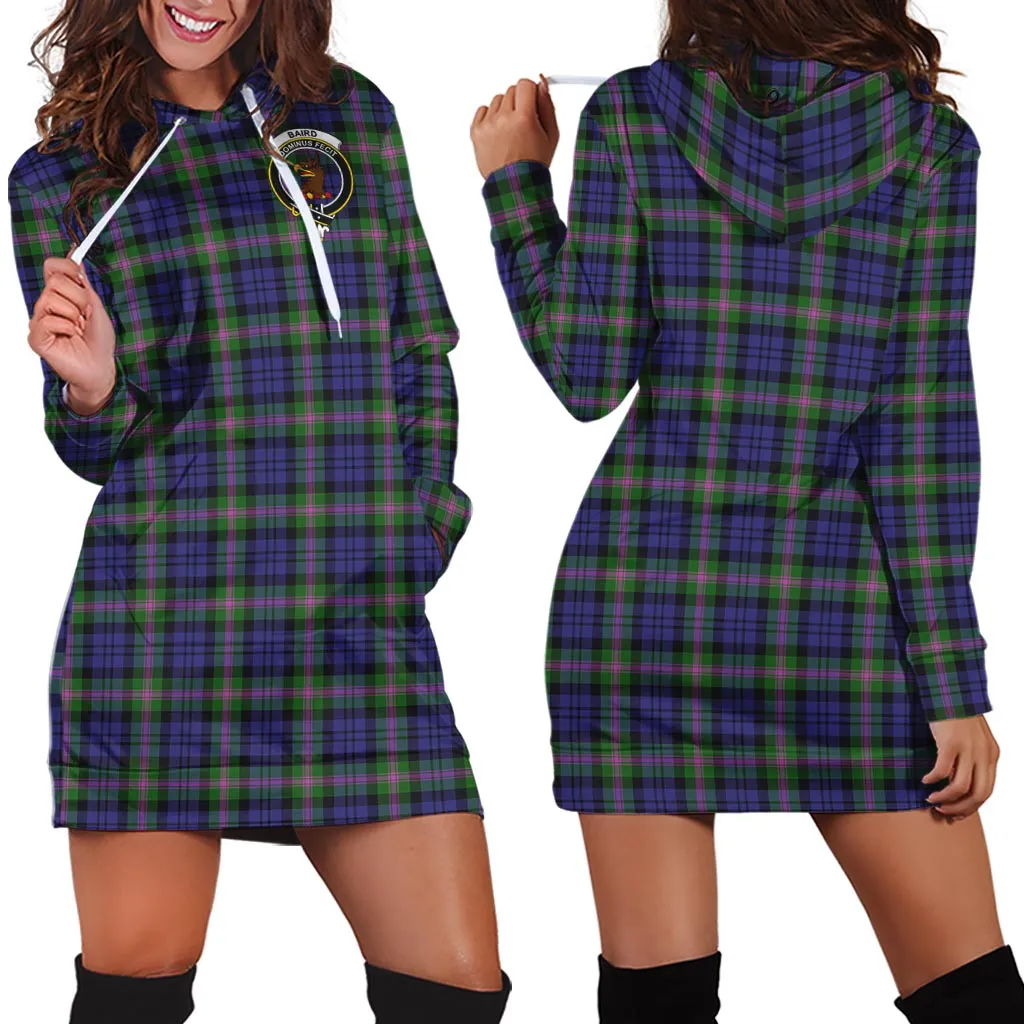 Baird Modern Tartan Hoodie Dress with Family Crest