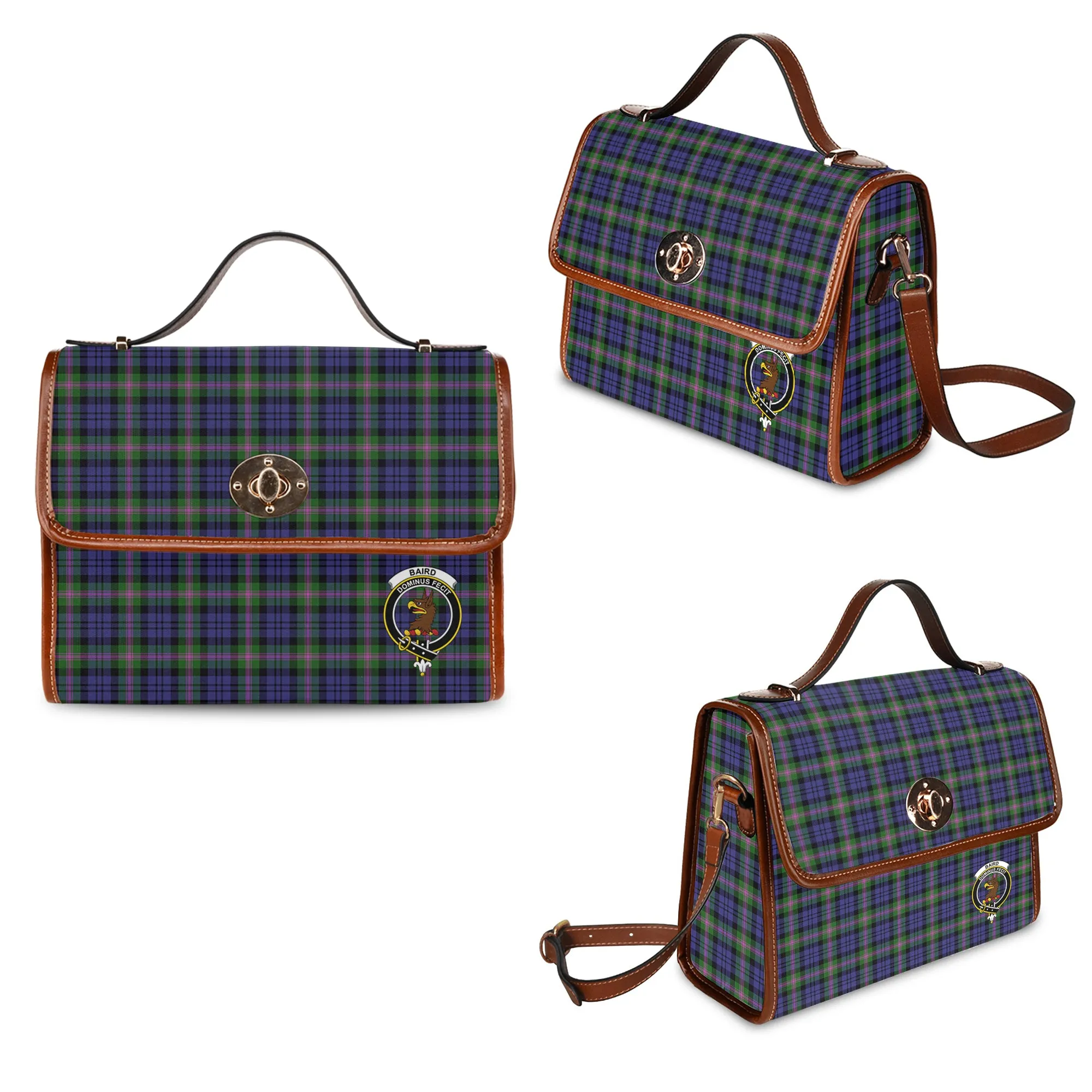 Baird Modern Tartan Waterproof Canvas Bag with Family Crest