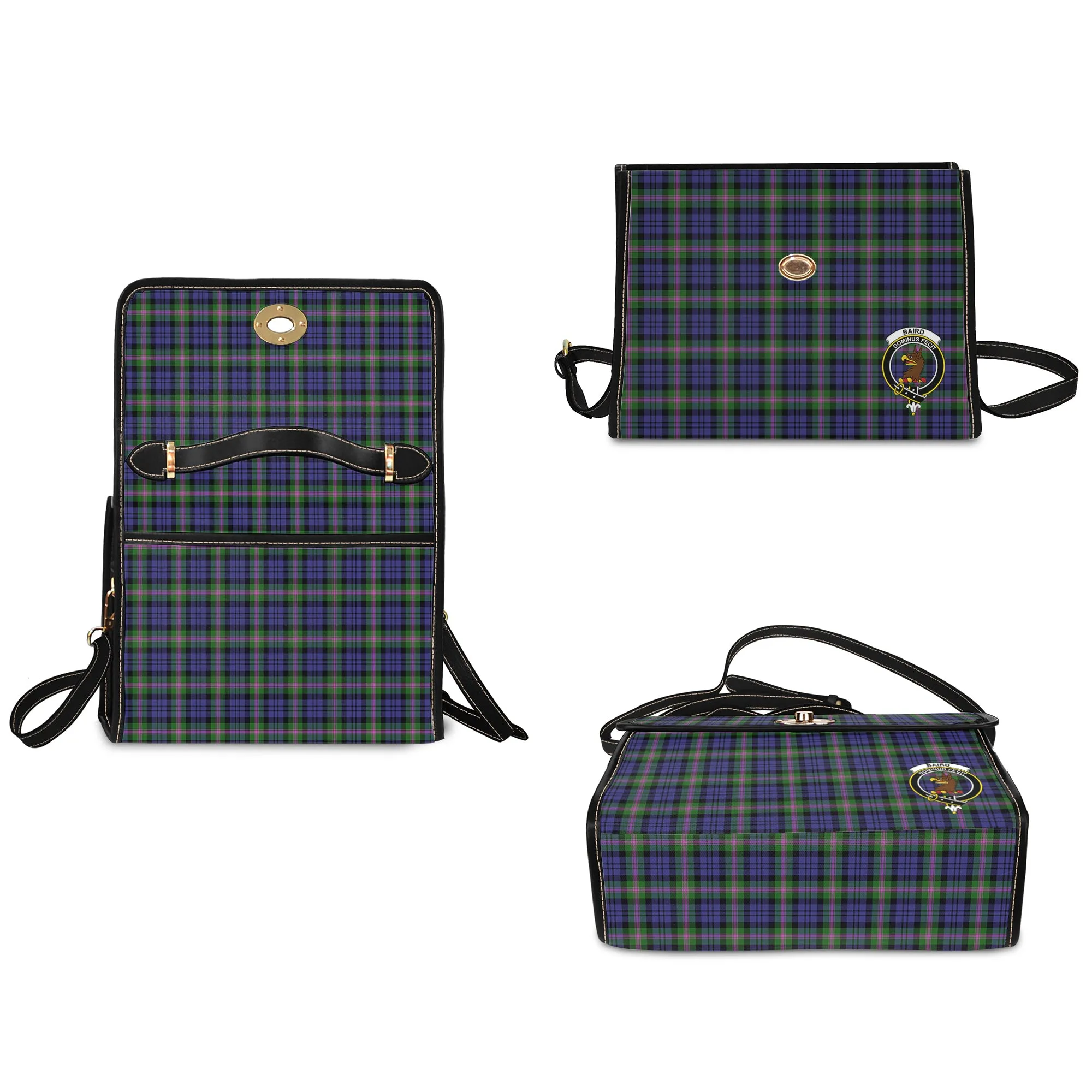 Baird Modern Tartan Waterproof Canvas Bag with Family Crest