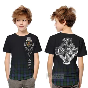 Baird Tartan Kid T-Shirt Featuring Alba Gu Brath Family Crest Celtic Inspired