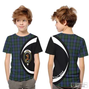 Baird Tartan Kid T-Shirt with Family Crest Circle Style