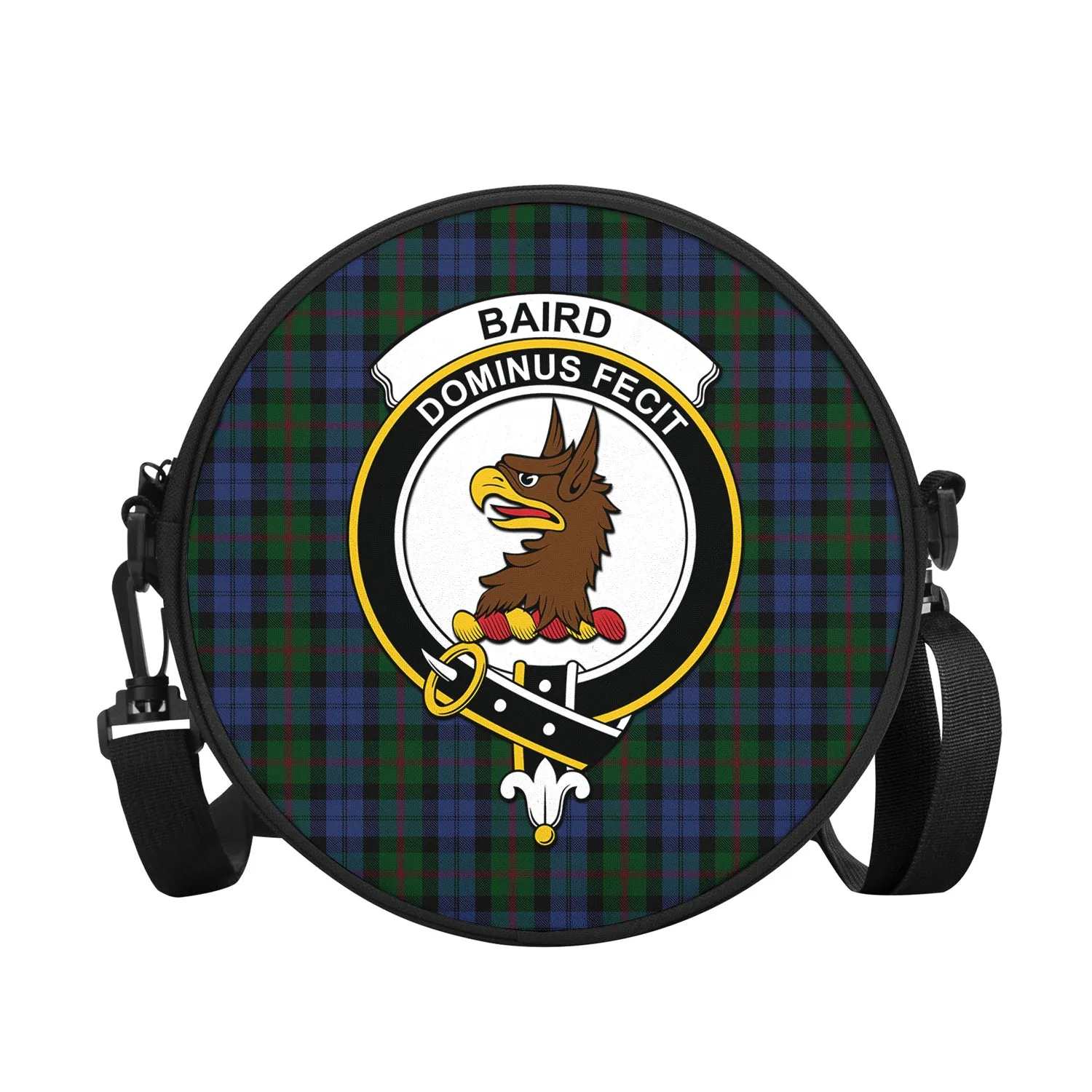 Baird Tartan Round Satchel Bags with Family Crest