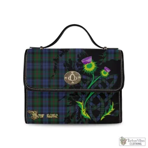 Baird Tartan Waterproof Canvas Bag with Scotland Map and Thistle Celtic Accents