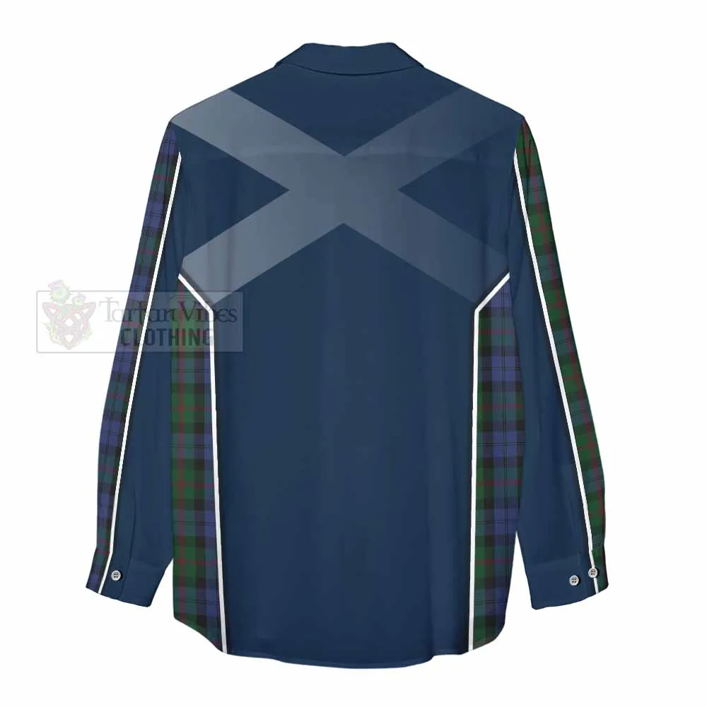 Baird Tartan Women's Casual Shirt with Family Crest and Lion Rampant Vibes Sport Style