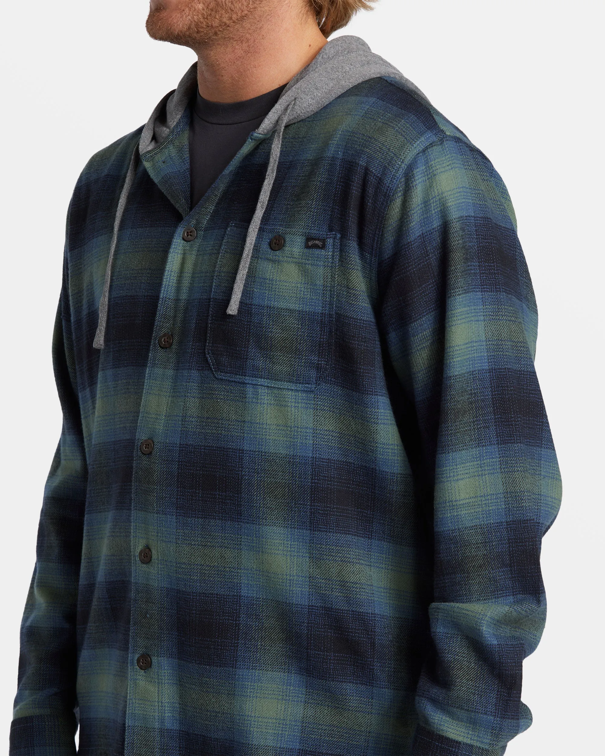 Baja Hooded Flannel Shirt - Fern