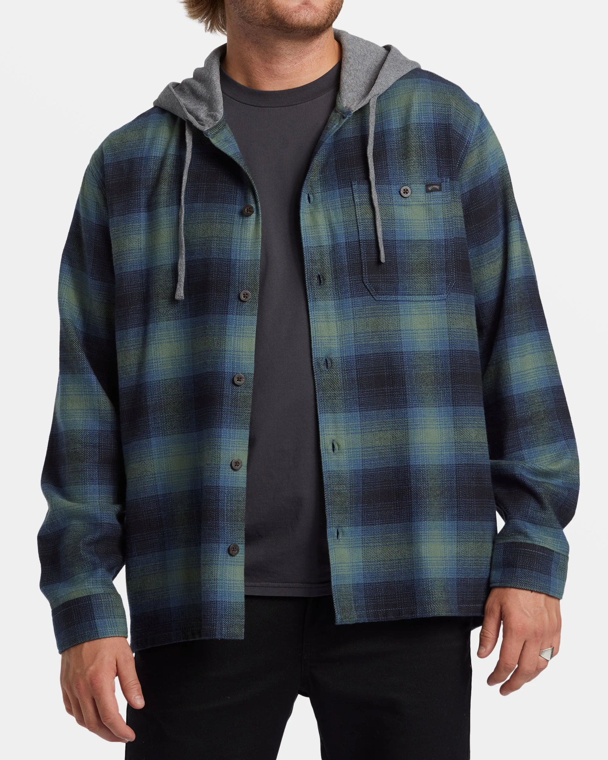 Baja Hooded Flannel Shirt - Fern