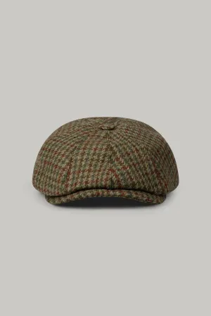 Baker Boy Hat - Beige Wool Check 4321