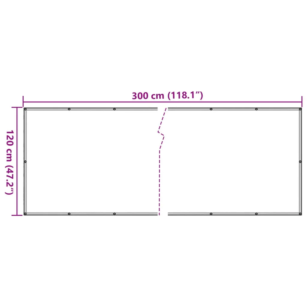 Balcony Privacy Screen Ledge Stone Look Grey 300x120 cm PVC