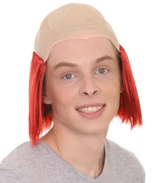 Bald Straight Mens Clown Red Wig | Wig With Bald Cap