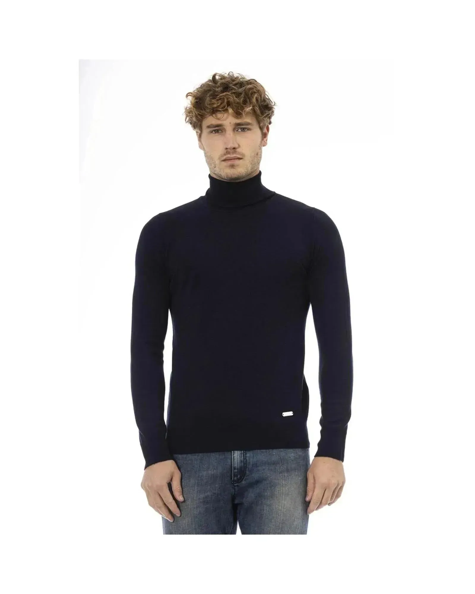 Baldinini Trend Men's Blue Wool Sweater - 54 IT