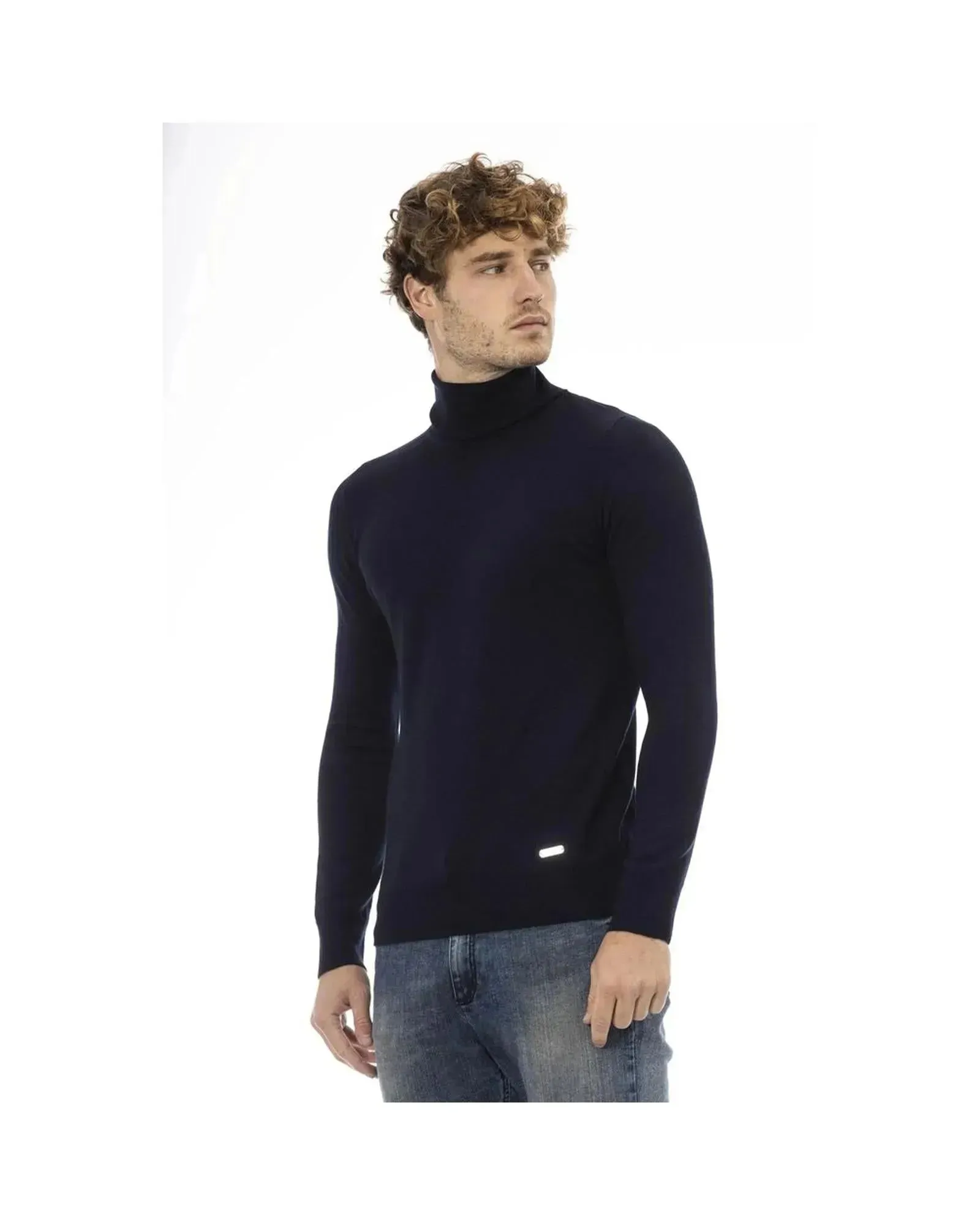 Baldinini Trend Men's Blue Wool Sweater - 54 IT