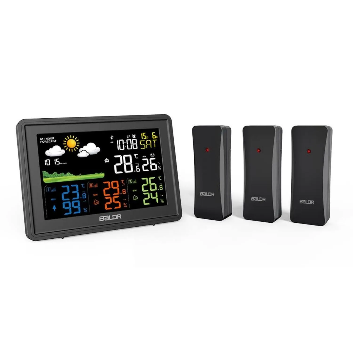 BALDR Wireless Weather Station with 3 Outdoor Sensors