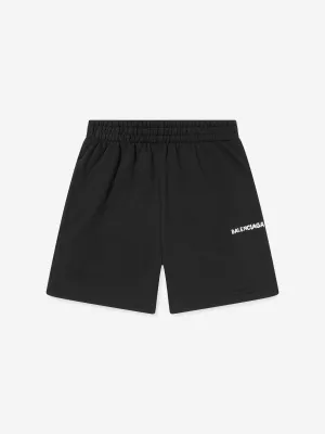 Balenciaga Kids Logo Jogging Shorts in Black