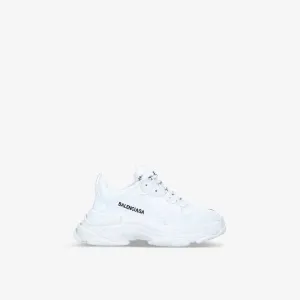 Balenciaga Triple S Sneaker in Mesh and Leather, 4-7 Years, White