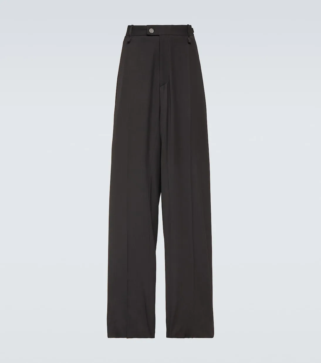 Balenciaga Wool Blend Wide Leg Pants, Black