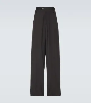 Balenciaga Wool Blend Wide Leg Pants, Black