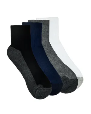 Balenzia Men’s Cushioned High Ankle Sports Socks (Free Size) Pack of 4 Pairs/1U (Multi Colour) Terry/Towel Ankle Socks for Men