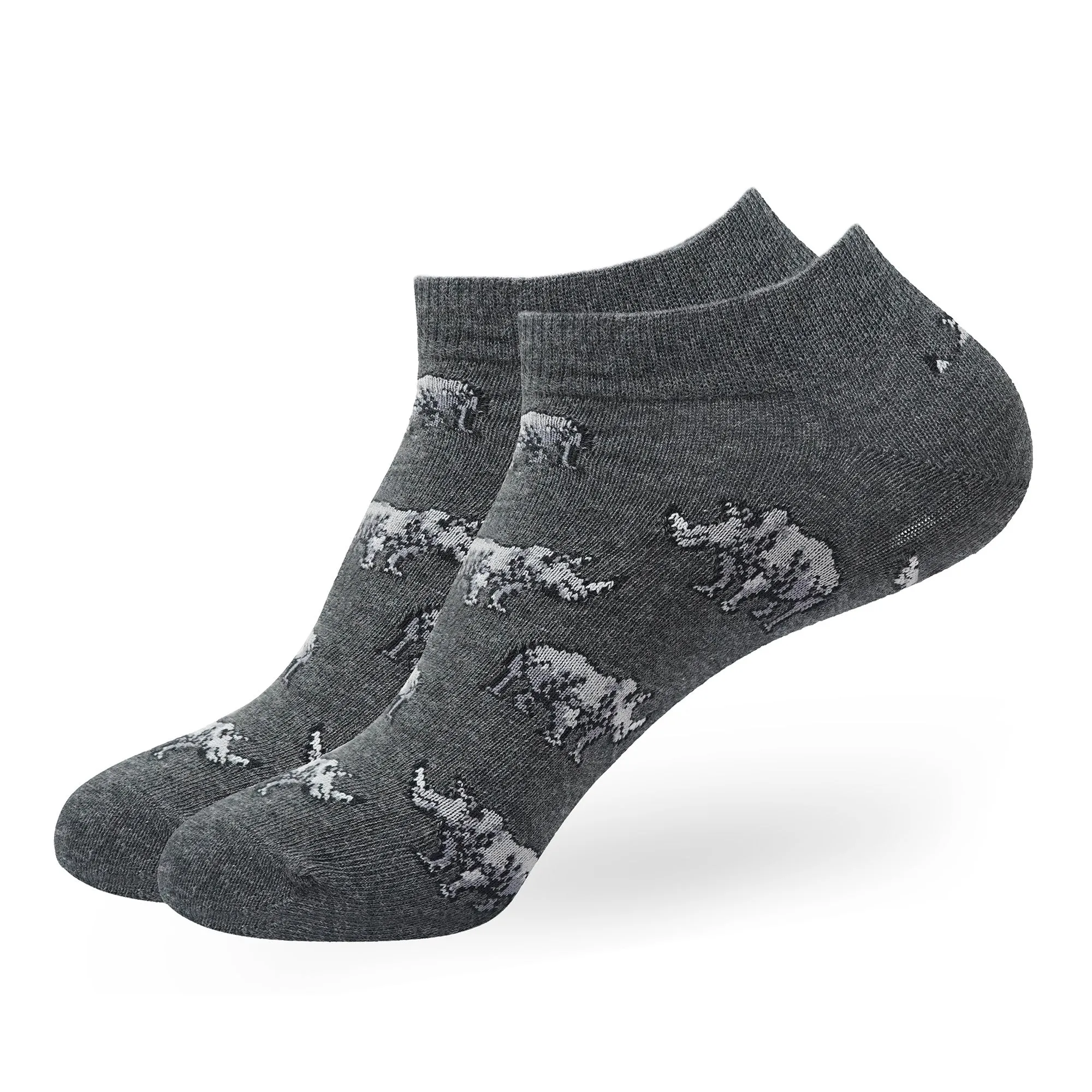 BALENZIA MEN'S WWF-INDIA ANIMAL PRINT LOWCUT SOCKS | 3-PACK | FREE SIZE