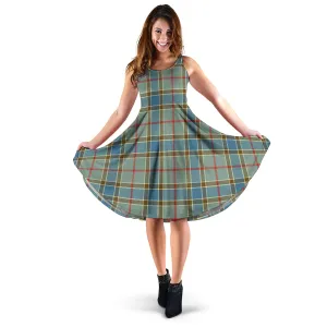 Balfour Blue Tartan Sleeveless Midi Womens Dress