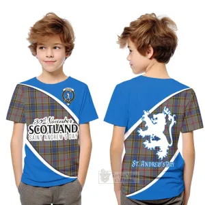 Balfour Family Crest Tartan Kid T-Shirt Celebrate Saint Andrew's Day in Style