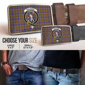 Balfour Tartan Belt Buckles with Family Crest