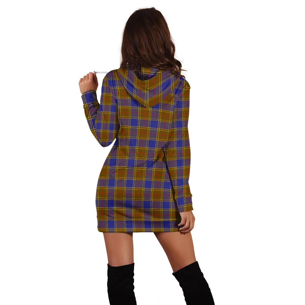 Balfour Tartan Hoodie Dress with Family Crest